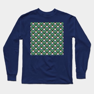 Green Vintage Diamonds Long Sleeve T-Shirt